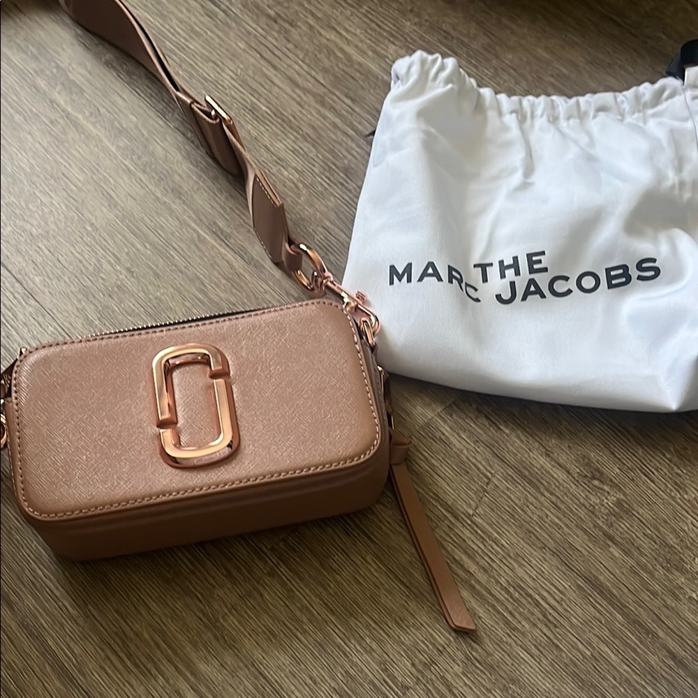 Marc Jacobs Tan Crossbody Bag with Gold Hardware